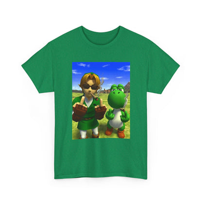 Link And Yoshi Flipping Off The World Tee