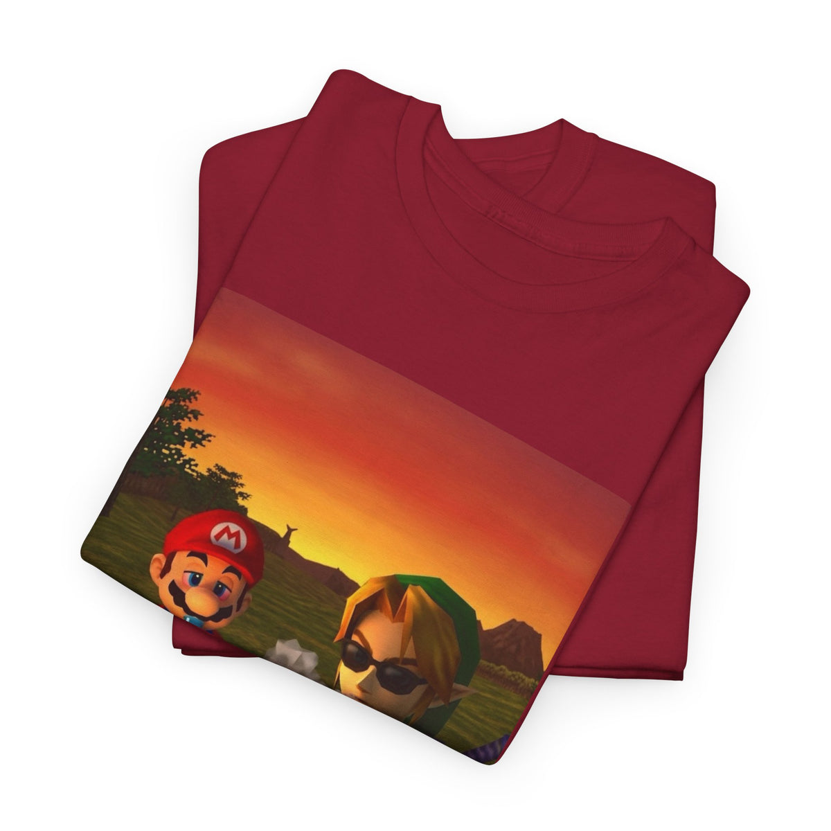 Mario and Link Chilling by Campfire