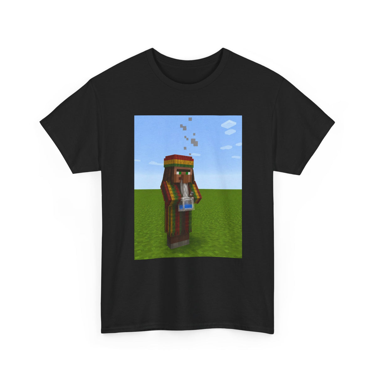 Rasta Minecraft Villager Smoking Tee
