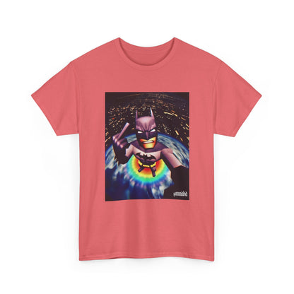 Pixel Batman Soaring Above Earth Tee