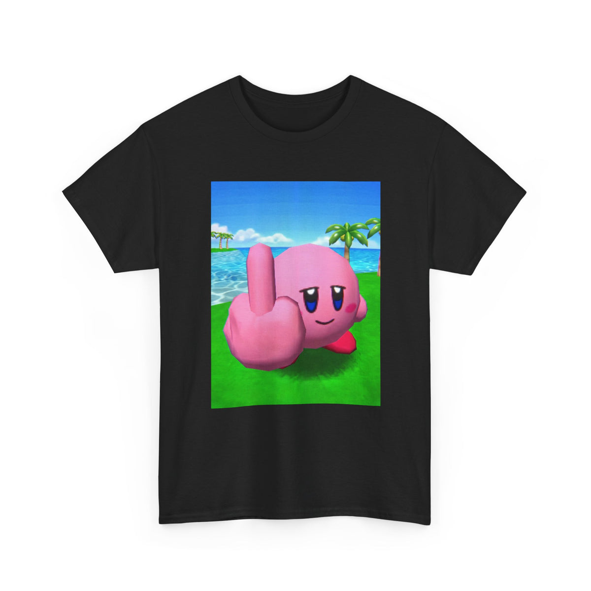 Kirby Giving The Finger Island Scene Tee