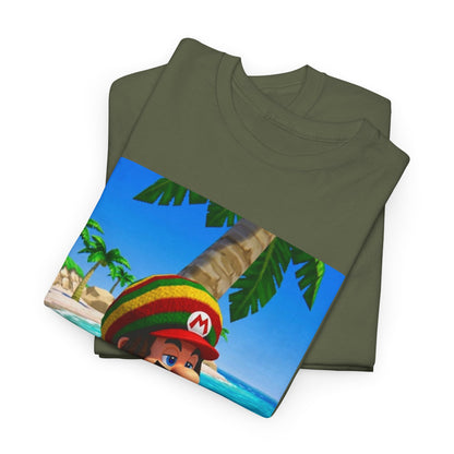 Rasta Mario Chilling On Beach Tee