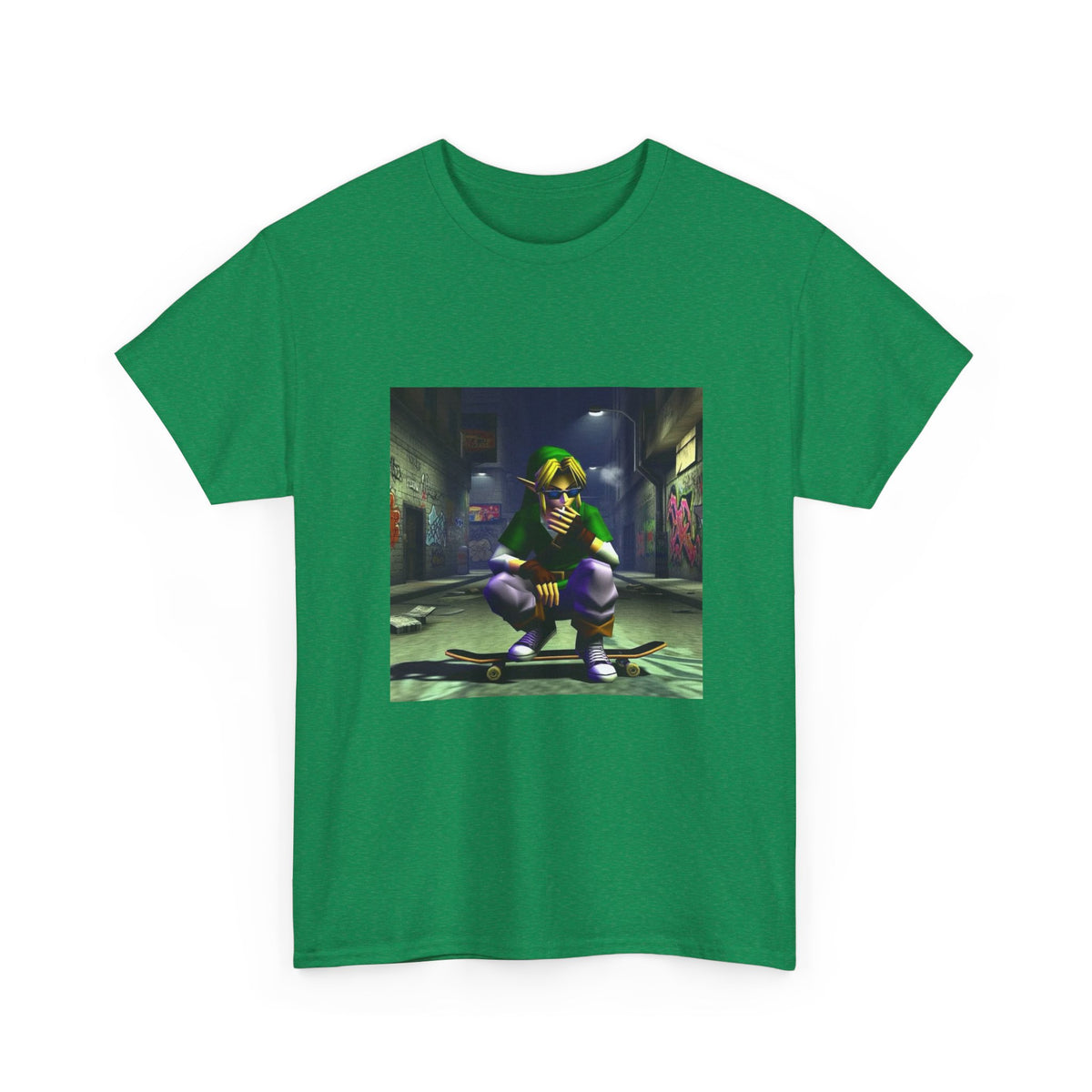 Edgy Link Smoking On Skateboard