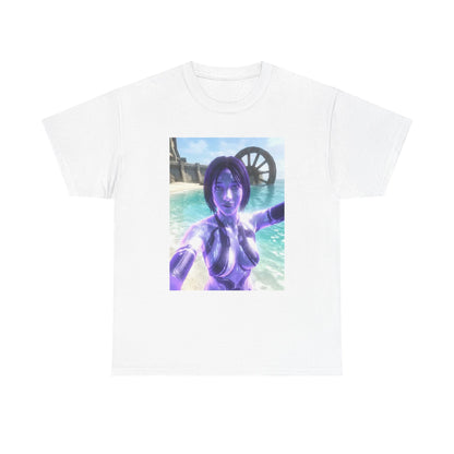 Holographic AI Taking Beach Selfie Tee