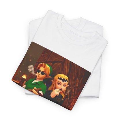Link and Zelda Chillin' With Cigars Tee