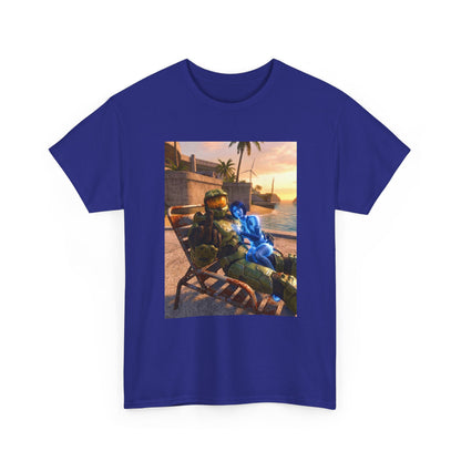 Master Chief Chilling With Cortana Beachside