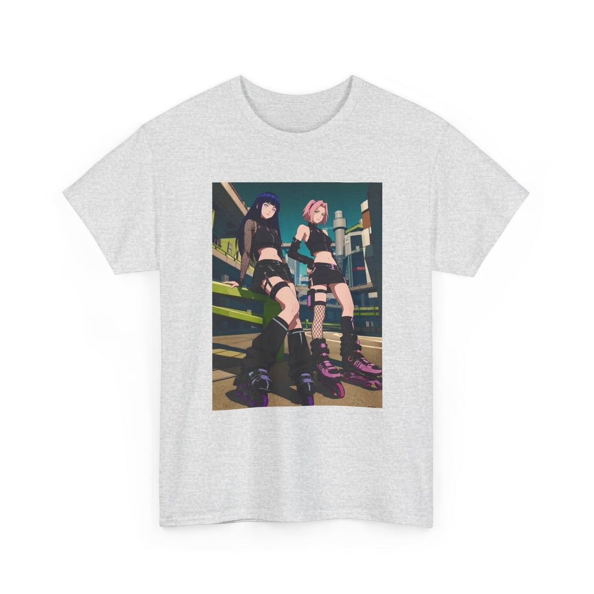 Anime Rollerblade Duo On City Street Tee