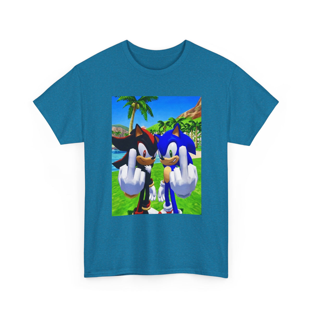 Sonic And Shadow Flipping The Bird Tee