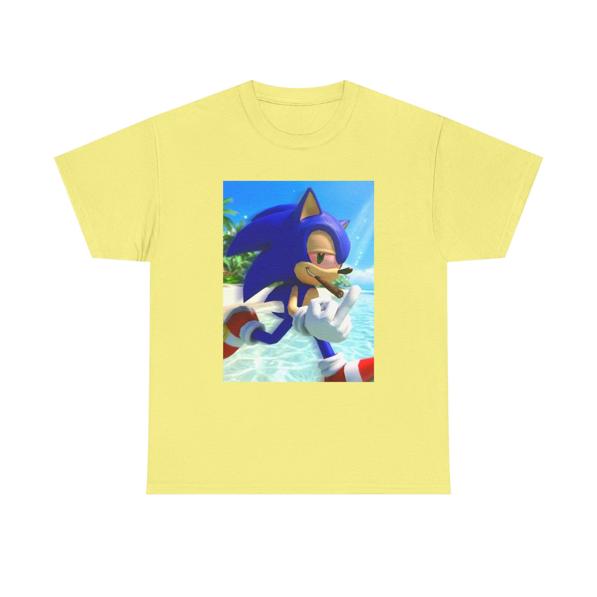 Sonic Smoking Blunt At Beach Tee