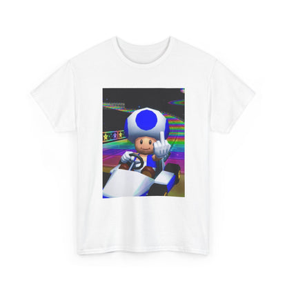 Blue Toad Flipping Off On Rainbow Road Tee