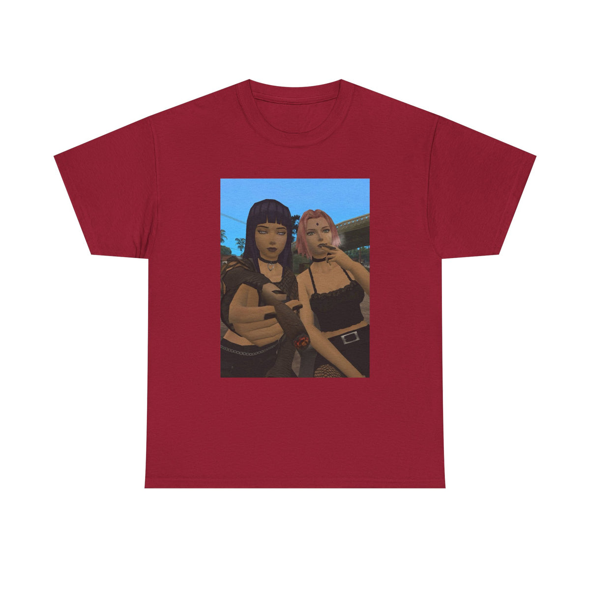 Goth Gamer Girls Sharing A Blunt Tee