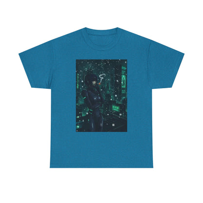 Cyberpunk Smoker In Neo-Tokyo Tee