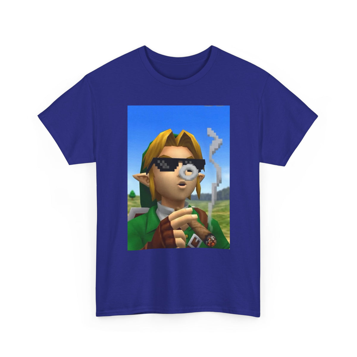 Pixelated Link Smoking With Deal With It Glasses