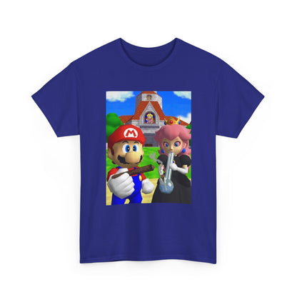 Mario and Peach Puffing Outside Castle