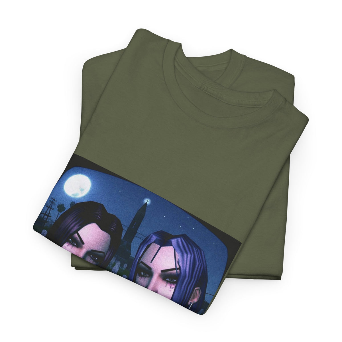 Gothic Gals Smoking In Cemetery Tee