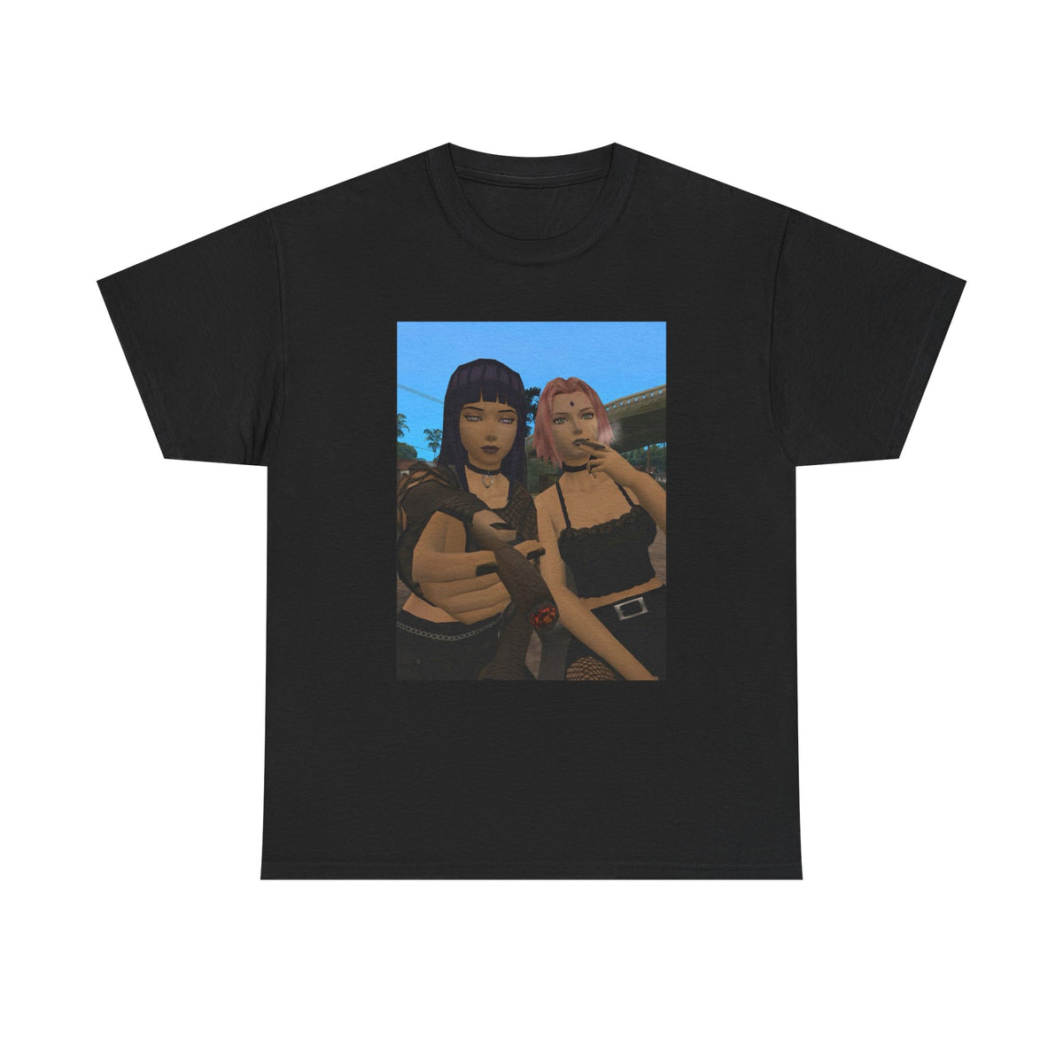 Goth Gamer Girls Sharing A Blunt Tee