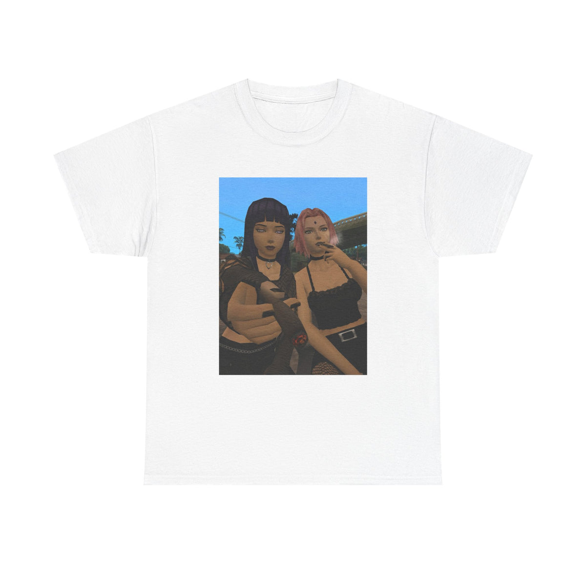 Goth Gamer Girls Sharing A Blunt Tee
