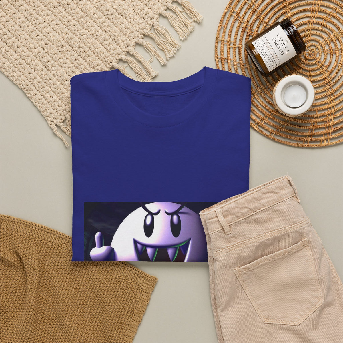 Edgy Ghost Flipping The Bird Tee