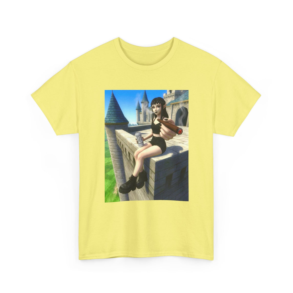 Elf Babe Chilling With Cigar And Drink Tee