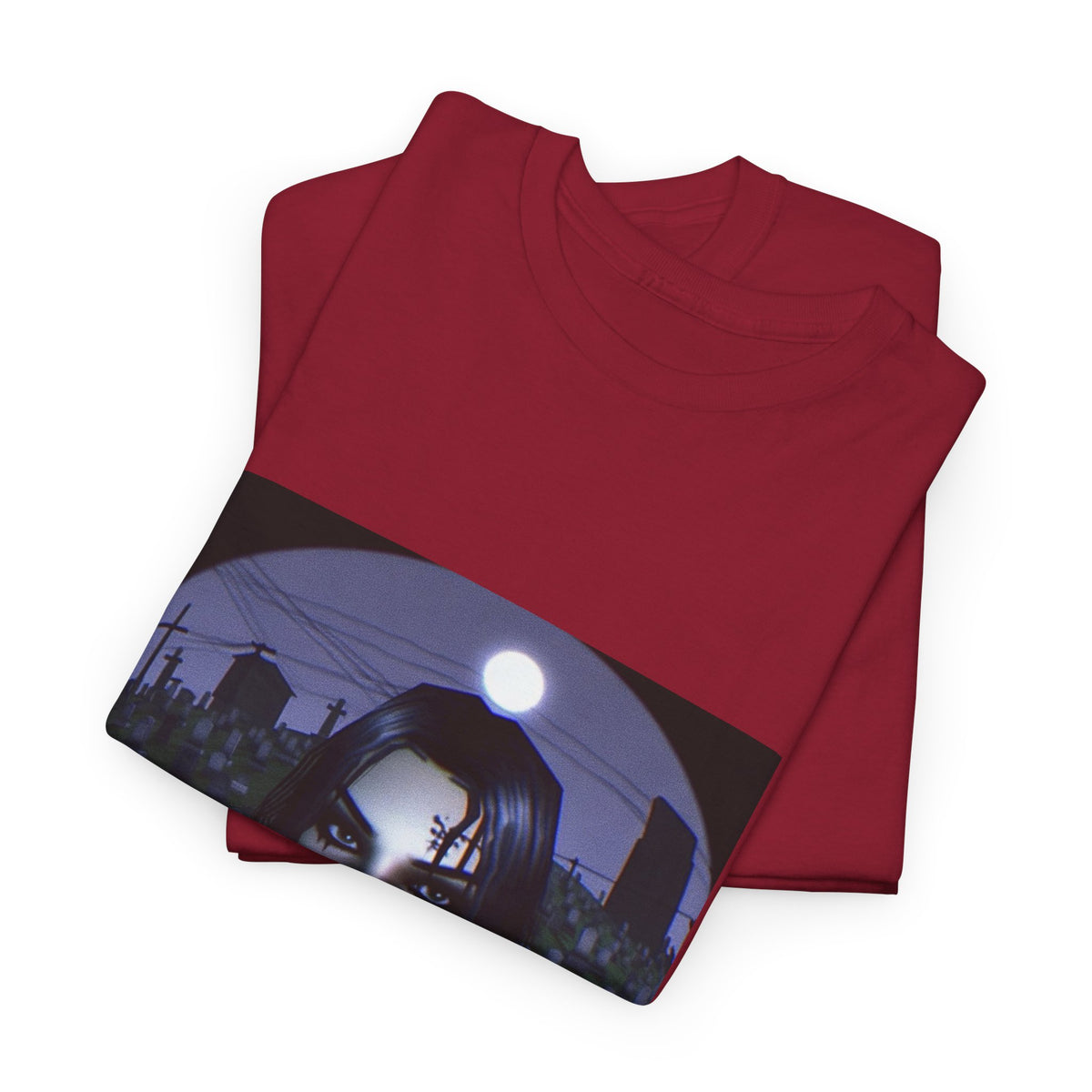 Goth Queen Smoking In Cemetery Moonlight Tee