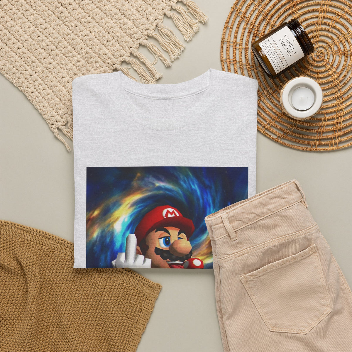 Mario Showing Middle Finger With Mushroom