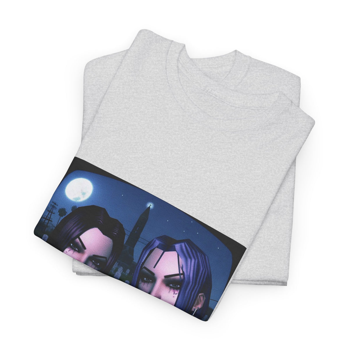 Gothic Gals Smoking In Cemetery Tee