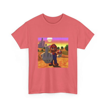 Mario And Mushroom Flipping Off Tee