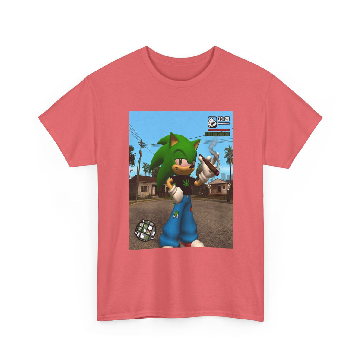Green Hedgehog Blazin' In San Andreas Tee