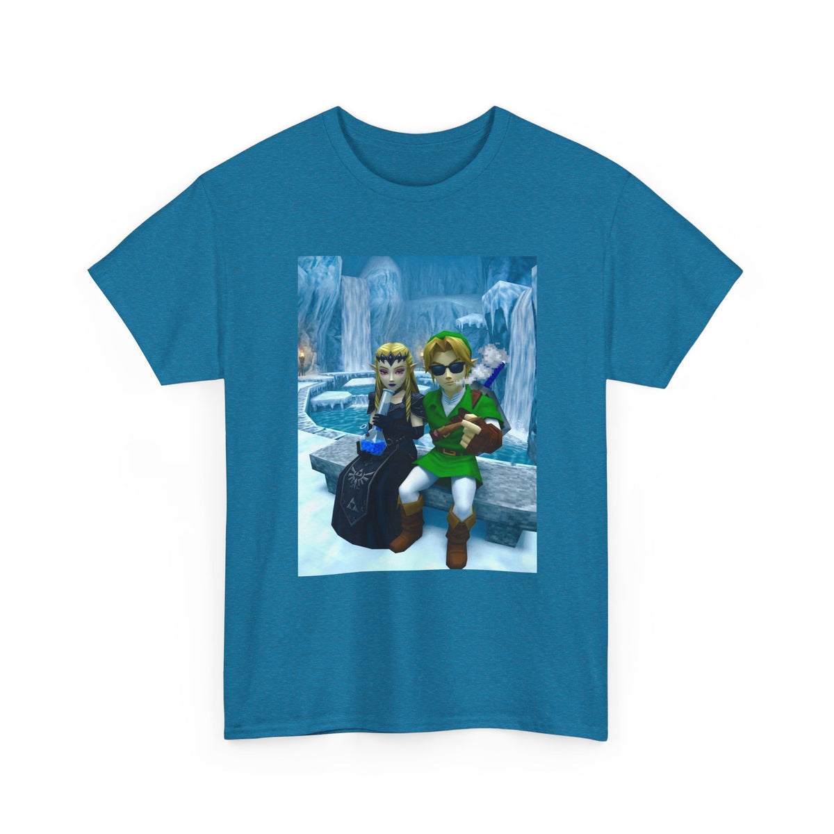 Link And Dark Zelda Chilling In Zora's Domain