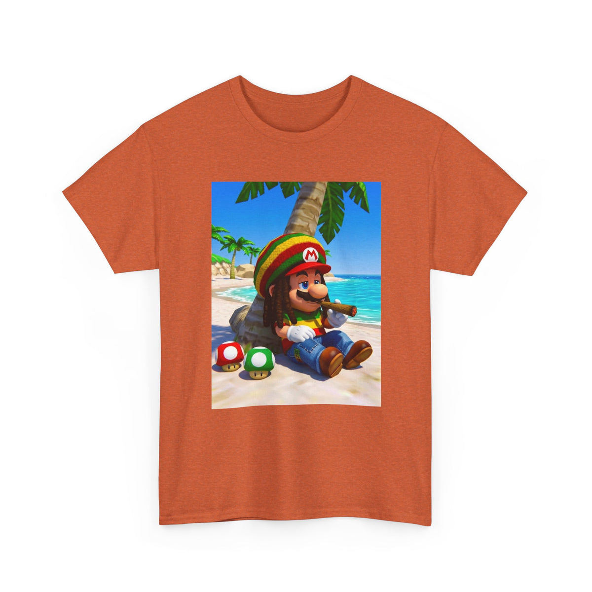 Rasta Mario Chilling On Beach Tee