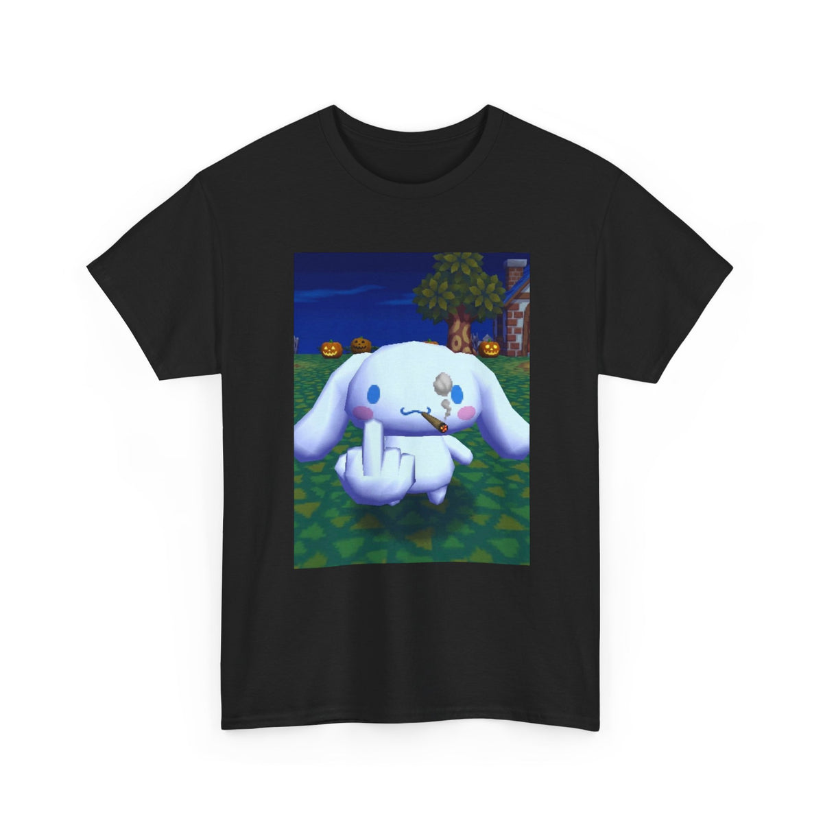 Cinnamoroll Smoking Blunt Flipping Bird Tee