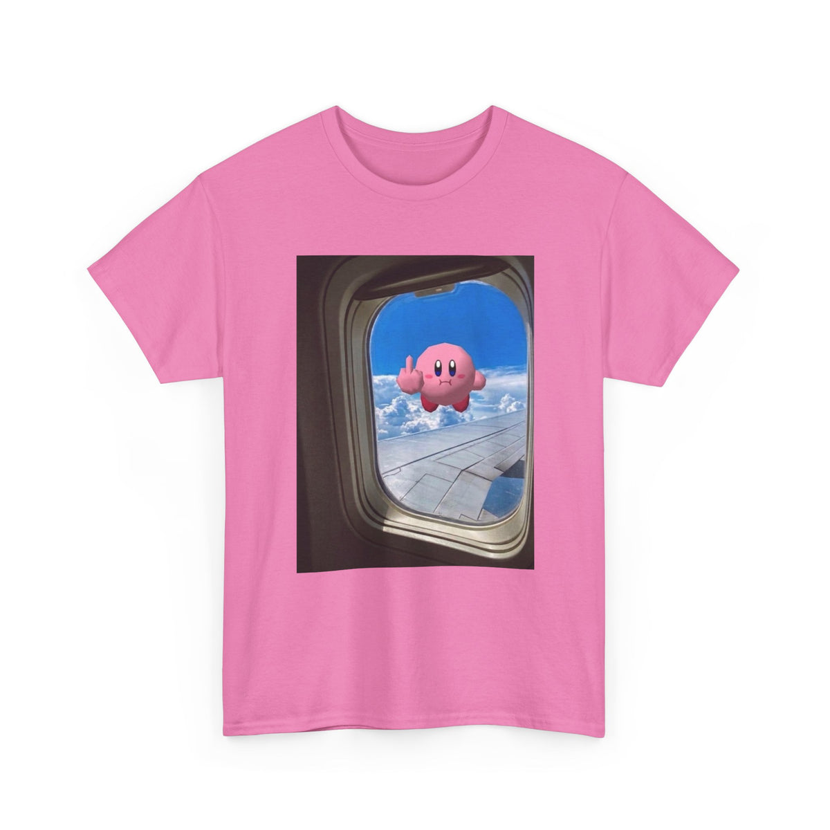 Kirby Flipping Off Airplane Window Tee