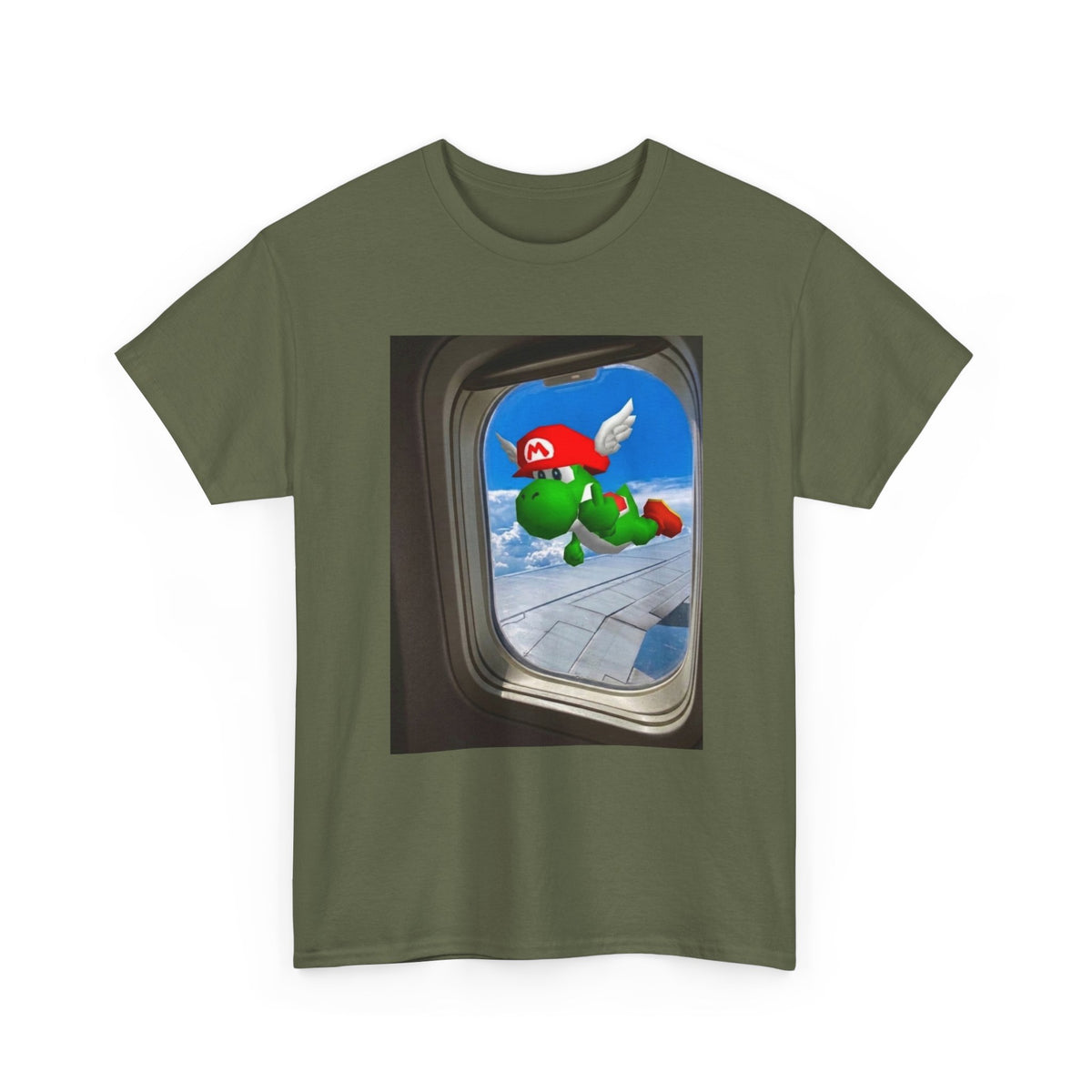 Yoshi Giving The Finger Airplane View Tee