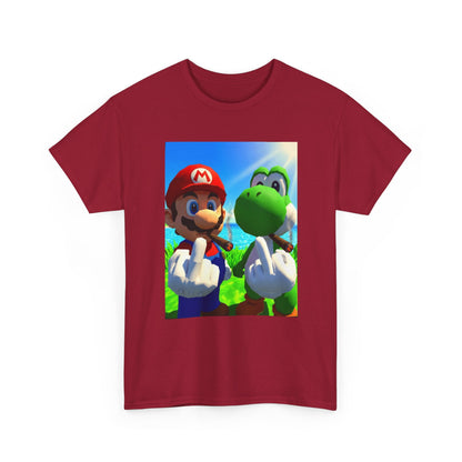 Mario And Yoshi Flipping The Bird