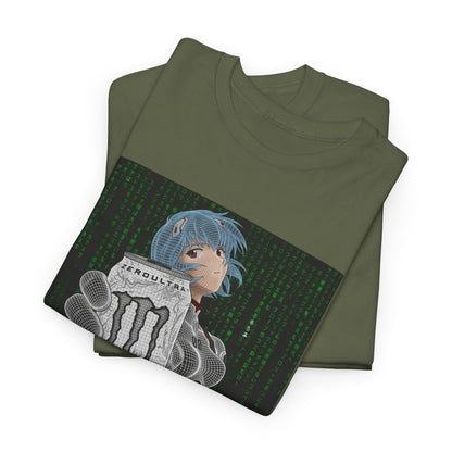 Rei Ayanami Holding Monster Energy Wireframe Tee