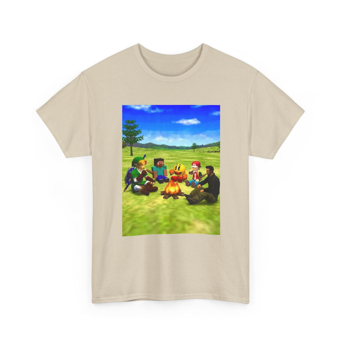 Iconic Gamers Smoking Around Campfire