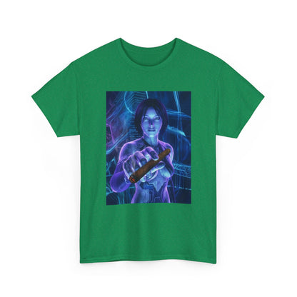 Cybernetic Woman Offers Lit Cigar Tee