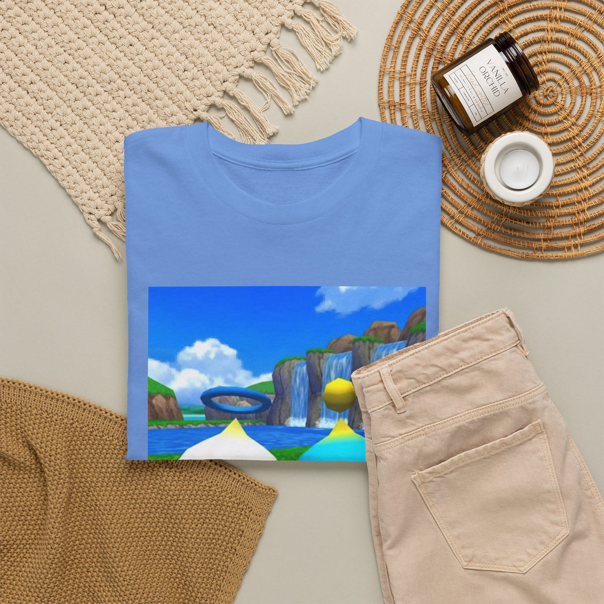 Chao Flipping Off On Green Hills Tee