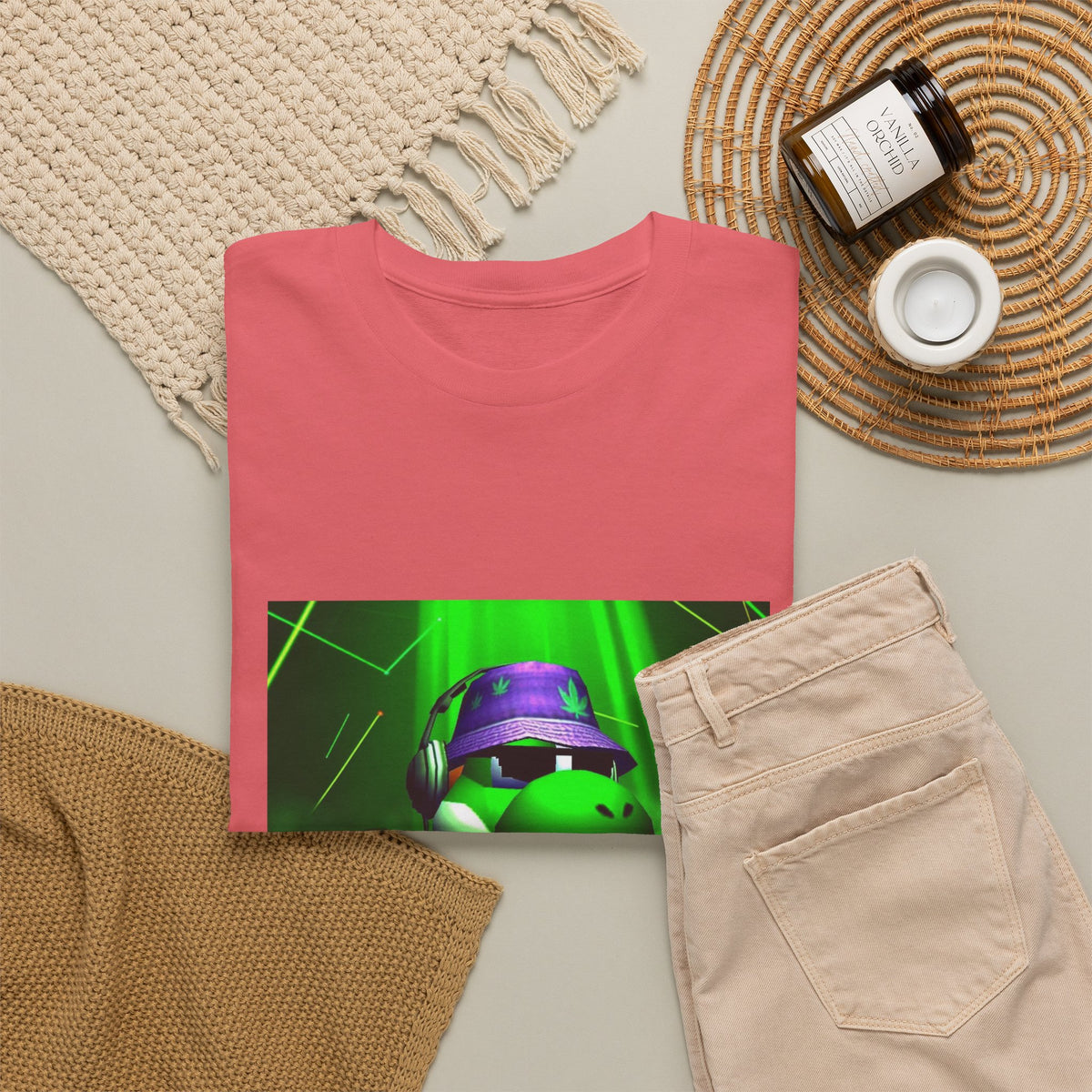 Yoshi DJing With Cannabis Bucket Hat Tee