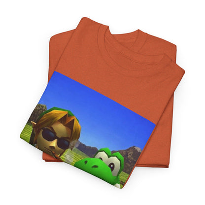 Link And Yoshi Smoking With Attitude Tee