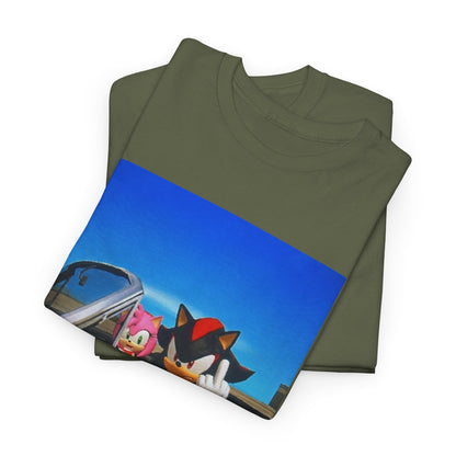 Shadow and Amy Flipping Off The World Tee
