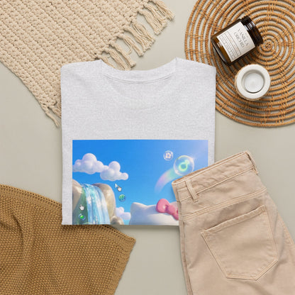 Kitty Flips The Bird In Dreamy Landscape Tee