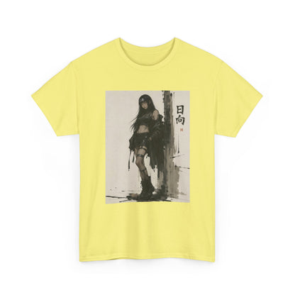 Anime Warrior Girl Leaning On Post Tee