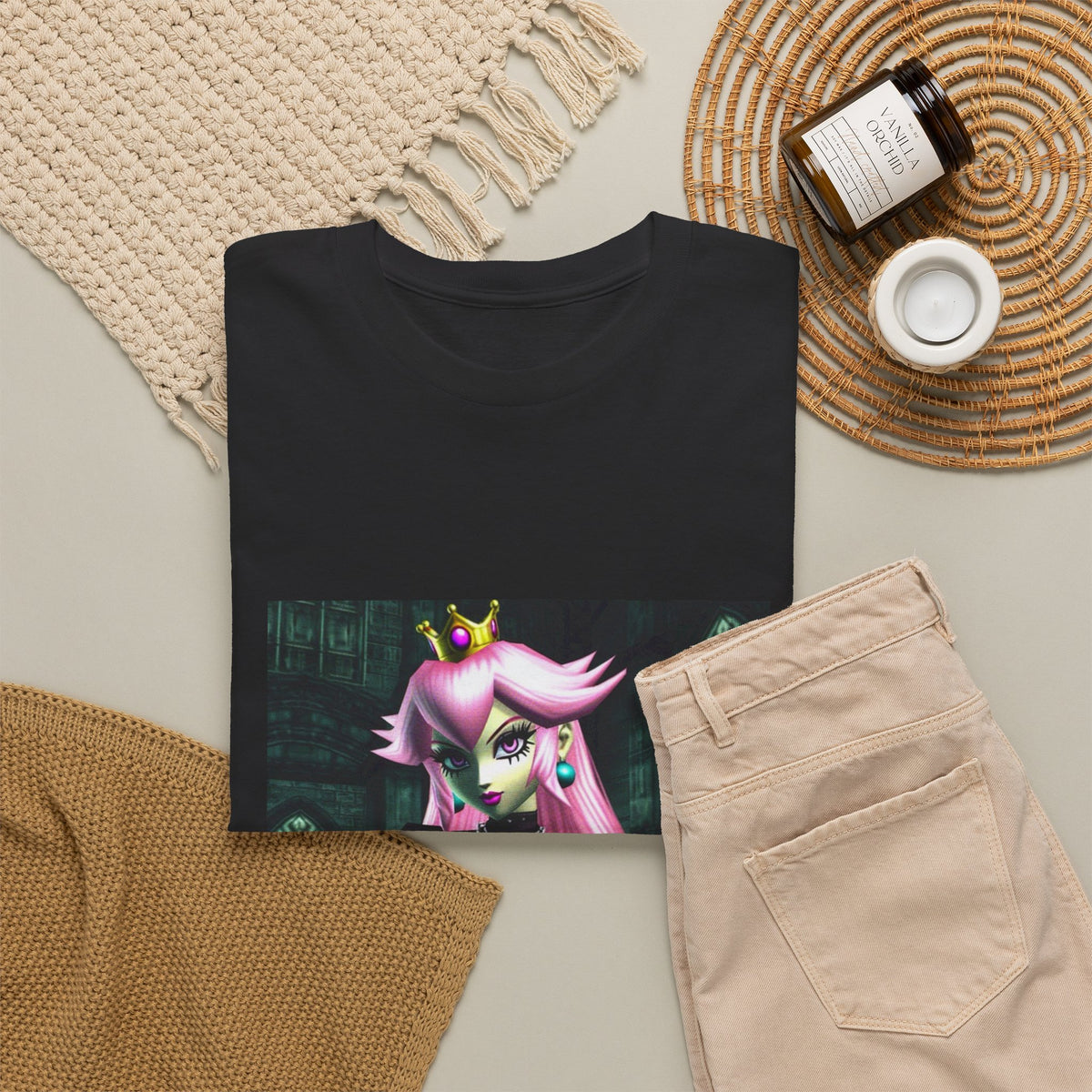 Goth Peach In Haunted Castle Tee