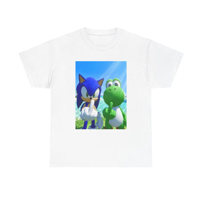 Sonic And Yoshi Flipping Off On The Beach