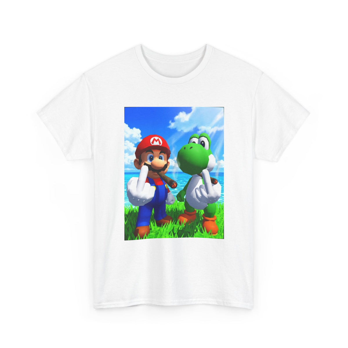 Mario And Yoshi Flip The Bird