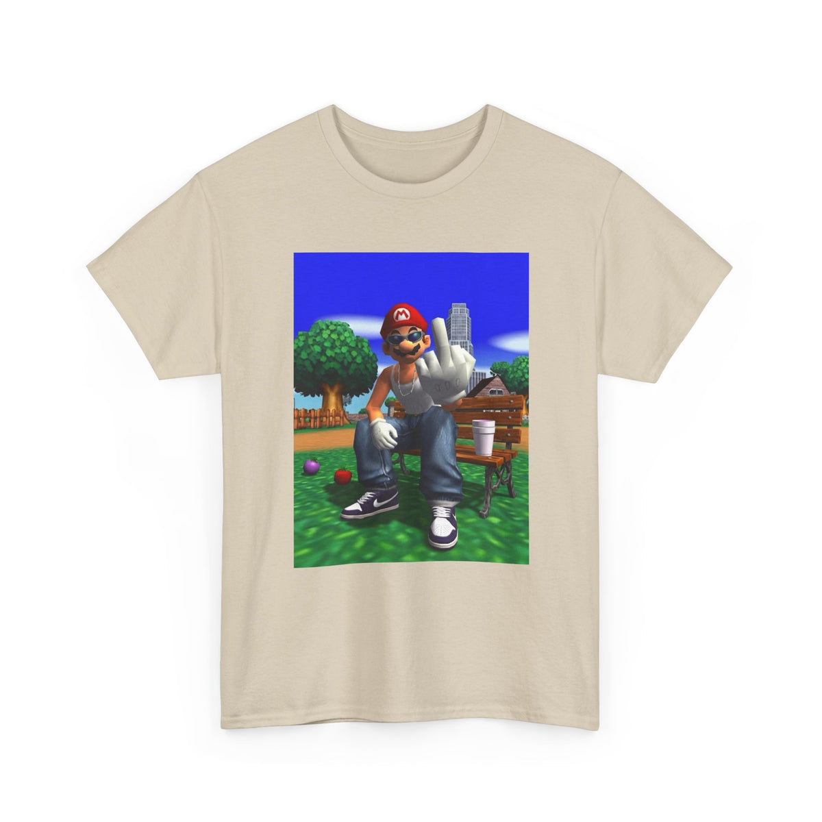 Thug Mario Flipping The Bird Tee