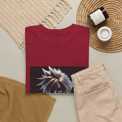 Chrome Spiky-Haired Warrior Reflecting Rainbows Tee