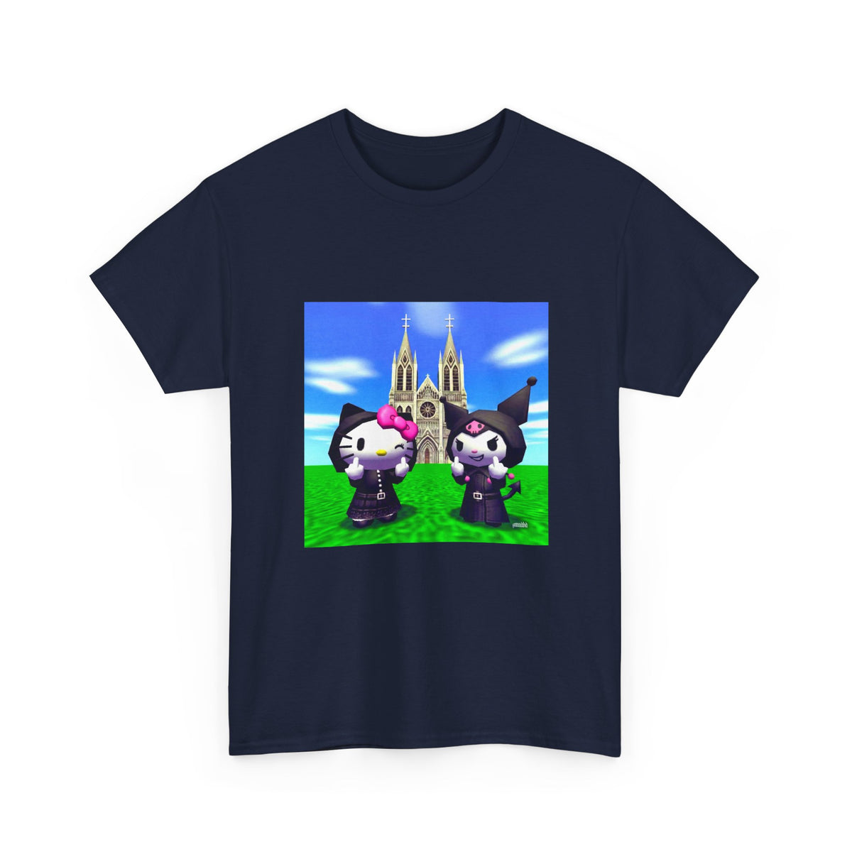 Goth Hello Kitty Kuromi Flipping Off Church