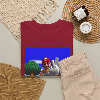 Thug Mario Flipping The Bird Tee